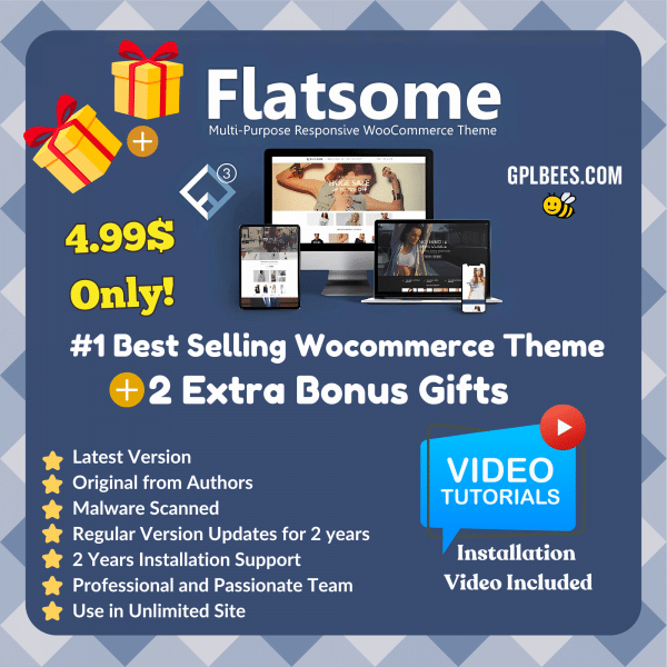 Flatsome Theme Wordpress Multi-Purpose Theme At Best Price - Gpl Bees