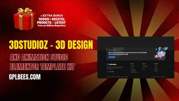 3Dstudioz – 3D Design And Animation Studio Elementor Template Kit At Best Price - Gpl Bees