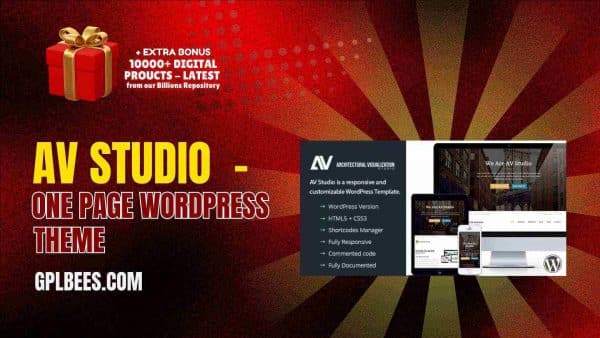 Av Studio  - One Page Wordpress Theme At Best Price - Gpl Bees