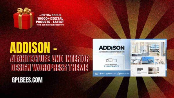 Addison – Architecture And Interior Design Wordpress Theme At Best Price - Gpl Bees
