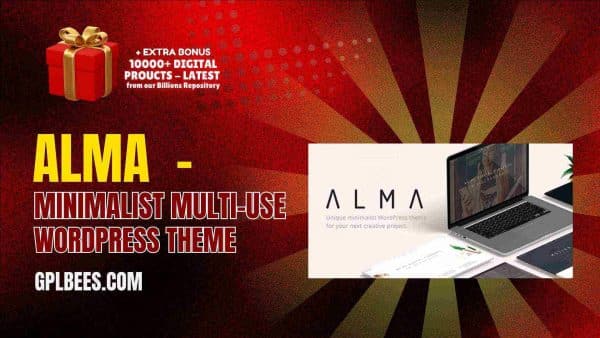 Alma  - Minimalist Multi-Use Wordpress Theme At Best Price - Gpl Bees