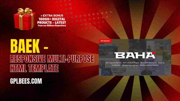 Baha – Responsive Multi-Purpose Html Template At Best Price - Gpl Bees