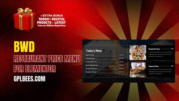 Bwd Restaurant Price Menu For Elementor At Best Price - Gpl Bees