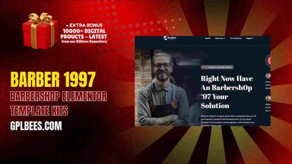 Barber 1997 – Barbershop Elementor Template Kits At Best Price - Gpl Bees