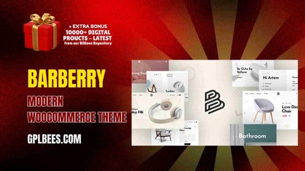 Barberry Modern Woocommerce Theme At Best Price - Gpl Bees