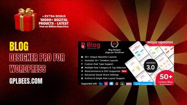 Blog Designer Pro For Wordpress At Best Price - Gpl Bees