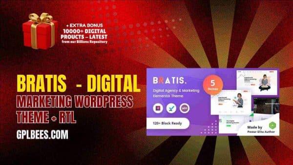 Bratis  - Digital Marketing Wordpress Theme + Rtl At Best Price - Gpl Bees