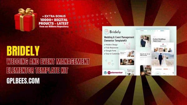 Bridely – Wedding And Event Management Elementor Template Kit At Best Price - Gpl Bees