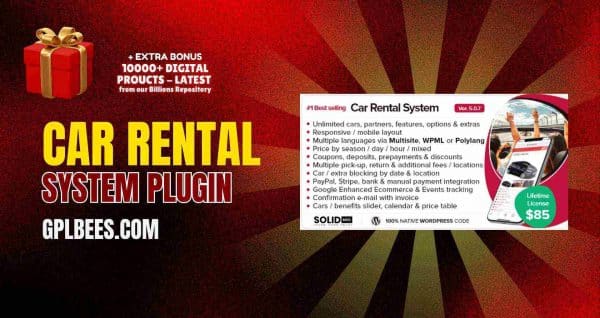 Car Rental System Plugin At Best Price - Gpl Bees