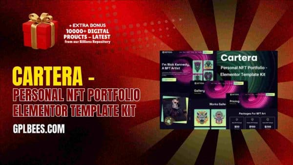 Cartera – Personal Nft Portfolio Elementor Template Kit At Best Price - Gpl Bees