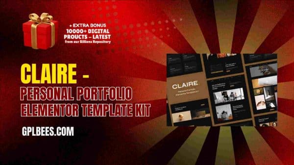 Claire – Personal Portfolio Elementor Template Kit At Best Price - Gpl Bees