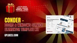 Conder – Doors & Windows Service Elementor Template Kit - Buy GPL 50 at Best Price