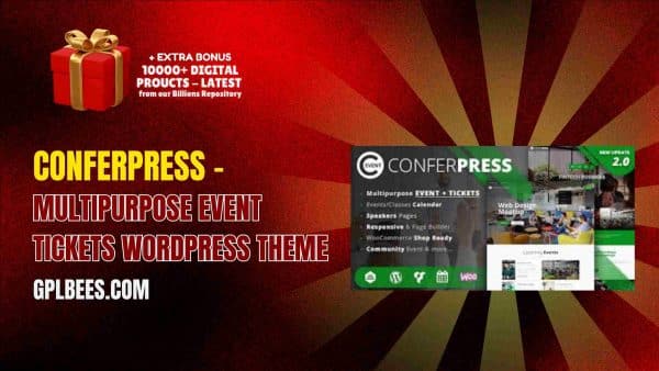 Conferpress – Multipurpose Event Tickets Wordpress Theme At Best Price - Gpl Bees