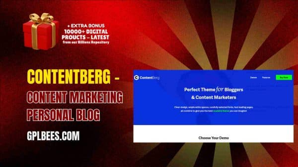 Contentberg – Content Marketing Personal Blog At Best Price - Gpl Bees