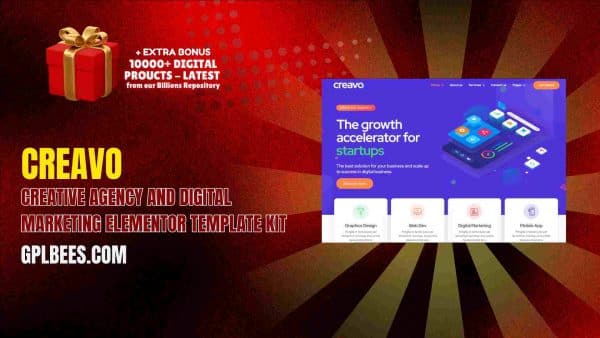 Creavo – Creative Agency And Digital Marketing Elementor Template Kit At Best Price - Gpl Bees