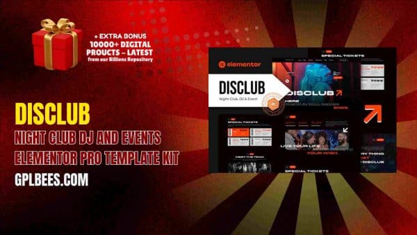 Disclub – Night Club Dj And Events Elementor Pro Template Kit At Best Price - Gpl Bees