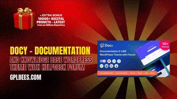 Docy – Documentation And Knowledge Base Wordpress Theme With Helpdesk Forum At Best Price - Gpl Bees
