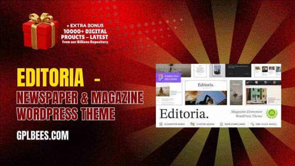 Editoria  - Newspaper &Amp; Magazine Wordpress Theme At Best Price - Gpl Bees