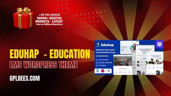 Eduhap  - Education Lms Wordpress Theme At Best Price - Gpl Bees