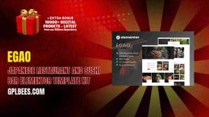Egao – Japanese Restaurant and Sushi Bar Elementor Template Kit - Buy GPL 64 at Best Price