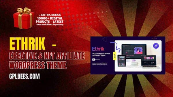 Ethrik  - Creative &Amp; Nft Affiliate Wordpress Theme At Best Price - Gpl Bees
