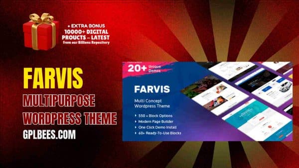 Farvis Multipurpose Wordpress Theme At Best Price - Gpl Bees
