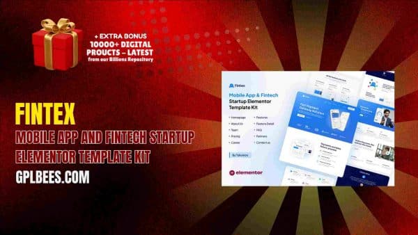 Fintex – Mobile App And Fintech Startup Elementor Template Kit At Best Price - Gpl Bees
