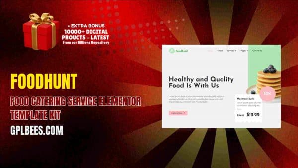Foodhunt – Food Catering Service Elementor Template Kit At Best Price - Gpl Bees