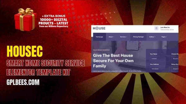 Housec – Smart Home Security Service Elementor Template Kit At Best Price - Gpl Bees