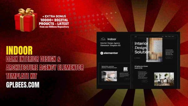 Indoor – Dark Interior Design &Amp; Architecture Agency Elementor Template Kit At Best Price - Gpl Bees