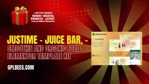 Justime – Juice Bar, Smoothie and Organic Food Elementor Template Kit - Buy GPL 115 at Best Price