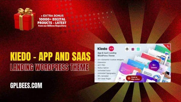 Kiedo – App And Saas Landing Wordpress Theme At Best Price - Gpl Bees