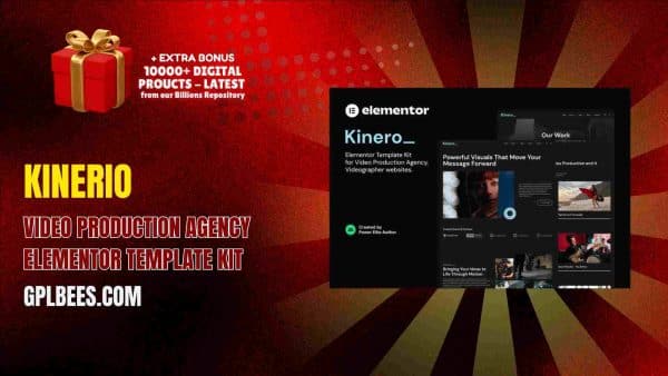 Kinerio – Video Production Agency Elementor Template Kit At Best Price - Gpl Bees