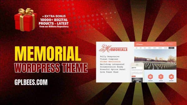 Memorial Wordpress Theme At Best Price - Gpl Bees
