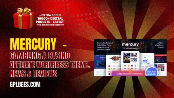 Mercury  - Gambling &Amp; Casino Affiliate Wordpress Theme. News &Amp; Reviews At Best Price - Gpl Bees