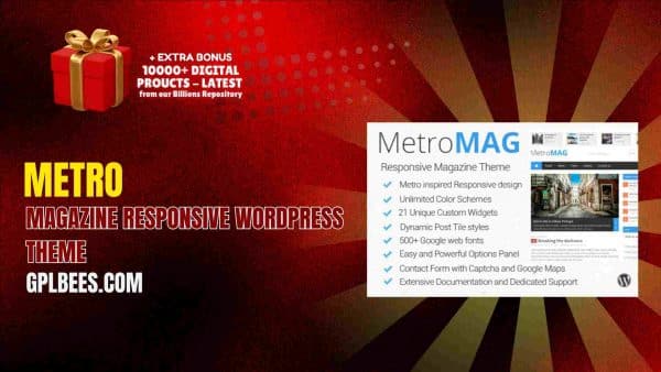 Metro Magazine Responsive Wordpress Theme At Best Price - Gpl Bees
