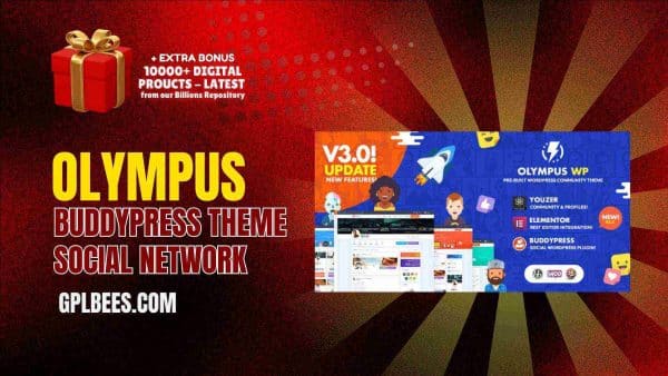 Olympus Buddypress Theme Social Network At Best Price - Gpl Bees