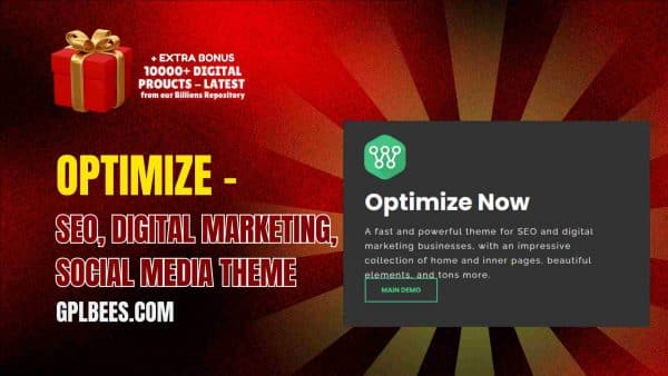Optimize – Seo, Digital Marketing, Social Media Theme At Best Price - Gpl Bees
