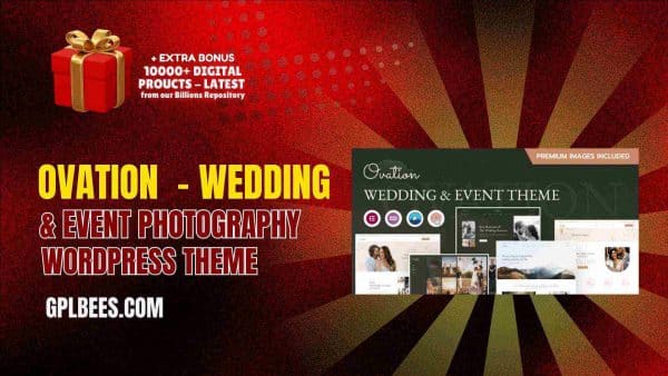 Ovation  - Wedding &Amp; Event Photography Wordpress Theme At Best Price - Gpl Bees