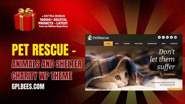 Pet Rescue – Animals And Shelter Charity Wp Theme At Best Price - Gpl Bees
