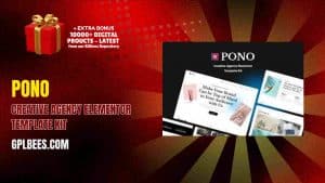 Pono – Creative Agency Elementor Template Kit - Buy GPL 162 at Best Price