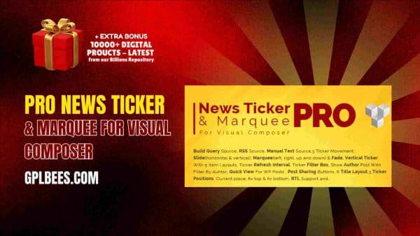 Pro News Ticker &Amp; Marquee For Visual Composer At Best Price - Gpl Bees