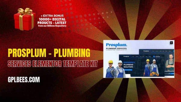 Prosplum – Plumbing Services Elementor Template Kit At Best Price - Gpl Bees