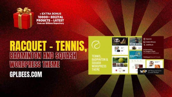 Racquet – Tennis, Badminton And Squash Wordpress Theme At Best Price - Gpl Bees