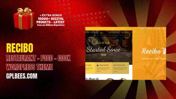 Recibo – Restaurant / Food / Cook Wordpress Theme At Best Price - Gpl Bees