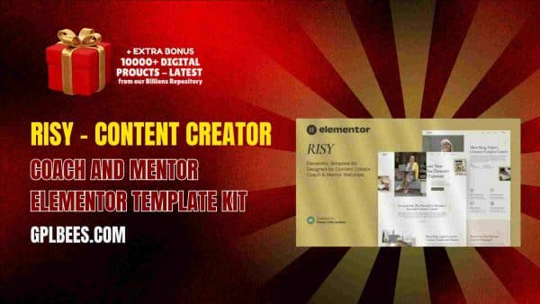 Risy – Content Creator Coach And Mentor Elementor Template Kit At Best Price - Gpl Bees