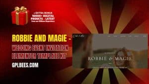 Robbie and Magie – Wedding Event Invitation Elementor Template Kit - Buy GPL 177 at Best Price