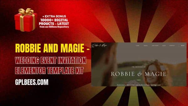 Robbie And Magie – Wedding Event Invitation Elementor Template Kit At Best Price - Gpl Bees