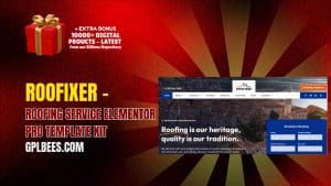 Roofixer – Roofing Service Elementor Pro Template Kit - Buy GPL 178 at Best Price