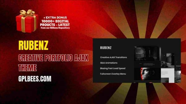 Rubenz Creative Portfolio Ajax Theme At Best Price - Gpl Bees